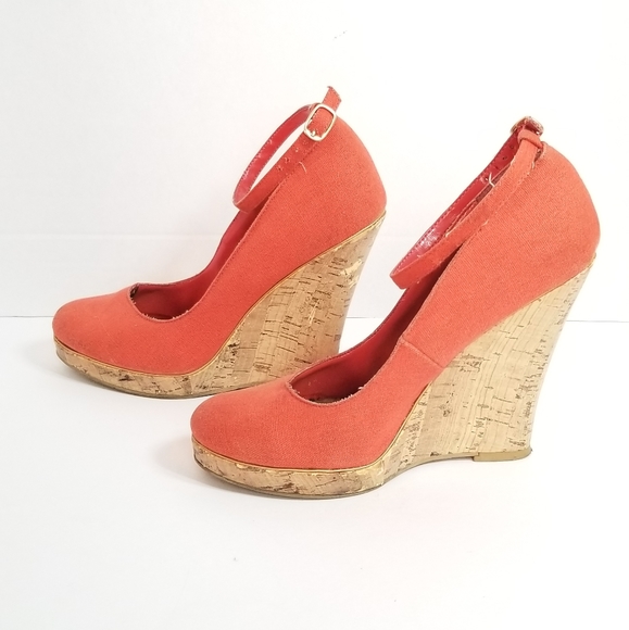Call It Spring size 7 Peach Wedges - Picture 2 of 8
